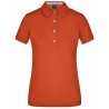 Polo Femme à inserts vichy personnalisé en broderie orange foncé bleu orange blanc
