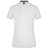 Polo Femme à inserts vichy personnalisé en broderie blanc denim foncé