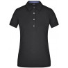 Polo Femme à inserts vichy personnalisé en broderie noir denim clair