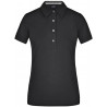 Polo Femme à inserts vichy personnalisé en broderie noir noir blanc