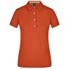 Polo Femme à inserts vichy personnalisé en broderie orange foncé orange foncé blanc