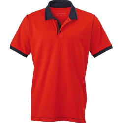 Polo Homme urban personnalisé en broderie rouge marine