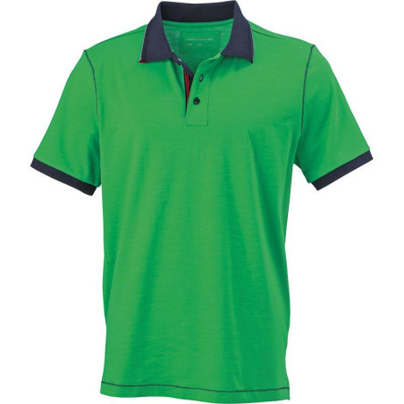 Polo Homme urban personnalisé en broderie vert marine