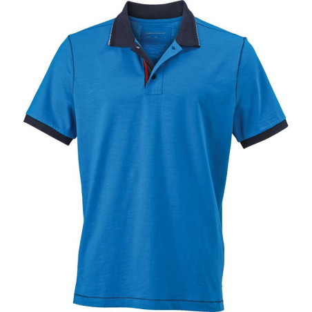 Polo Homme urban personnalisé en broderie azur marine