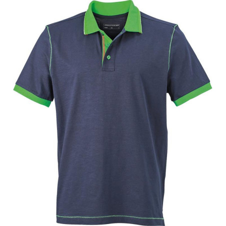 Polo Homme urban personnalisé en broderie marine vert