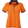 Polo Femme urban personnalisé en broderie orange marine