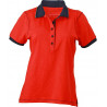 Polo Femme urban personnalisé en broderie rouge marine