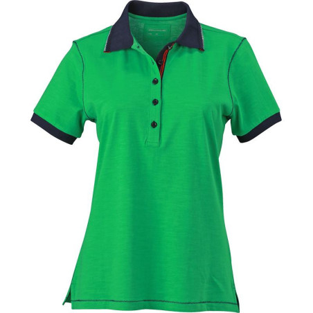 Polo Femme urban personnalisé en broderie vert marine