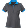 Polo Femme urban personnalisé en broderie graphite azur face