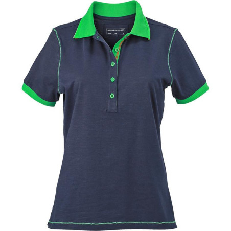 Polo Femme urban personnalisé en broderie marine vert