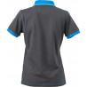 Polo Femme urban personnalisé en broderie graphite azur dos