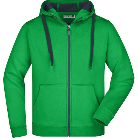 Veste à capuche Homme personnalisé en broderie Vert Graphite face