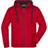 Veste à capuche Homme personnalisé en broderie rouge carbone