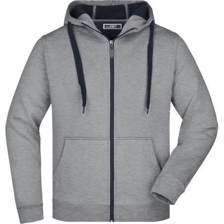 Veste à capuche Homme personnalisé en broderie gris marine