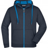 Veste à capuche Homme personnalisé en broderie marine aqua