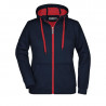 Veste à capuche Femme personnalisé en broderie marine/rouge face