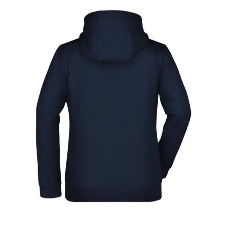 Veste à capuche Femme personnalisé en broderie marine rouge dos