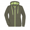 Veste à capuche Femme personnalisé en broderie olive vert citron