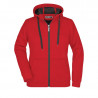 Veste à capuche Femme personnalisé en broderie rouge carbone