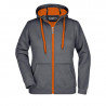 Veste à capuche Femme personnalisé en broderie carbone orange