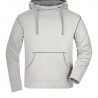 Sweat à capuche contrasté Homme personnalisé en broderie blanc cassé gris chiné