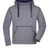 Sweat à capuche contrasté Homme personnalisé en broderie gris marine