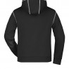 Sweat à capuche contrasté Homme personnalisé en broderie noir gris chiné foncé dos