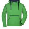 Sweat à capuche contrasté Homme personnalisé en broderie vert marine