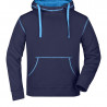 Sweat à capuche contrasté Homme personnalisé en broderie marine cobalt