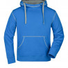 Sweat à capuche contrasté Homme personnalisé en broderie cobalt gris chiné