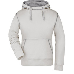 Sweat à capuche contrasté Femme personnalisé en broderie gris marine 2