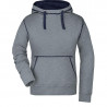 Sweat à capuche contrasté Femme personnalisé en broderie gris marine