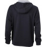 Veste à capuche contrasté Homme personnalisé en broderie noir gris chiné dos