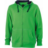 Veste à capuche contrastée Femme personnalisée en broderie vert marine