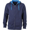 Veste à capuche contrastée Femme personnalisée en broderie marine cobalt face