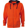 Veste à capuche contrastée Femme personnalisée en broderie orange foncé marine