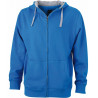 Veste à capuche contrastée Femme personnalisée en broderie cobalt gris chiné