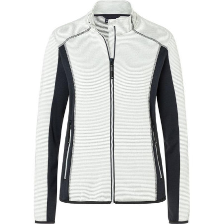 Veste Polaire Femme personnalisée en broderie blanc cassé carbone