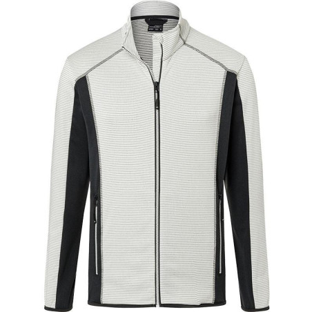 Veste Polaire Homme personnalisée en broderie blanc cassé carbone