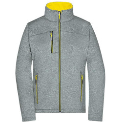 Veste Softshell Femme personnalisée en broderie gris jaune