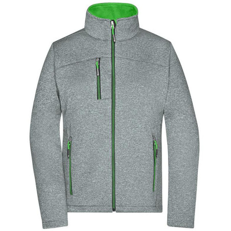 Veste Softshell Femme personnalisée en broderie gris vert