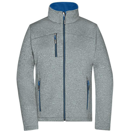 Veste Softshell Femme personnalisée en broderie gris bleu face
