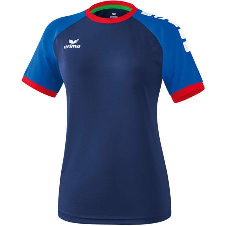 Maillot Erima ZENARI 3.0 Femme, couleur  marine, bleu roi et rouge