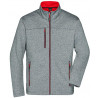 Veste Softshell Homme personnalisée en broderie gris rouge