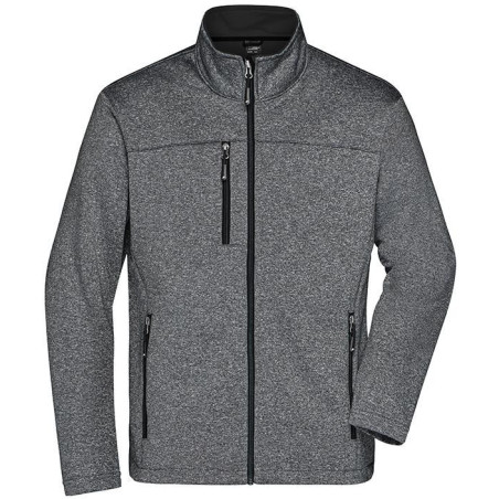 Veste Softshell Homme personnalisée en broderie gris foncé noir face