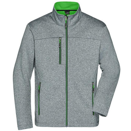 Veste Softshell Homme personnalisée en broderie gris vert