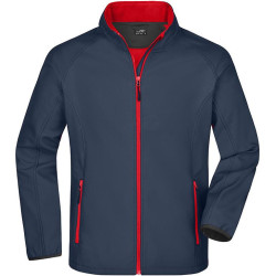 Veste Softshell Homme colorée personnalisée en broderie gris-fer rouge