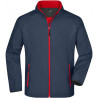 Veste Softshell Homme colorée personnalisée en broderie gris-fer rouge