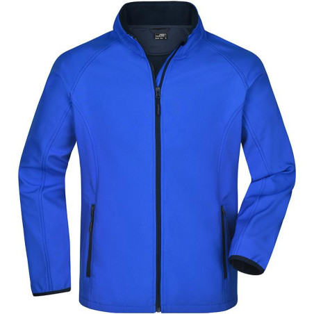 Veste Softshell Homme colorée personnalisée en broderie bleu nautique marine