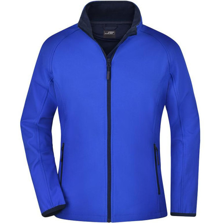 Veste Softshell Femme colorée personnalisée en broderie bleu nautique marine